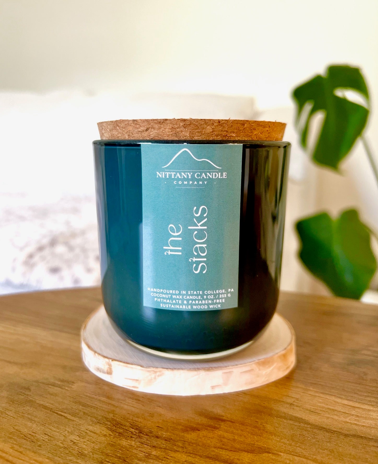 Penn State candle gift labeled "The Stacks" by Nittany Candle Company