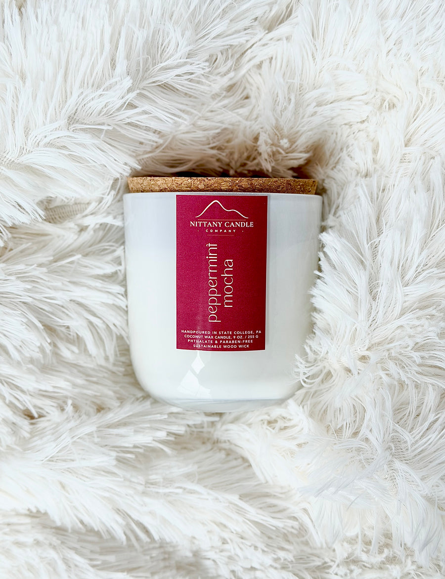PEPPERMINT MOCHA WOOD WICK CANDLE