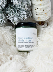 BLUE & WHITE CHRISTMAS CANDLE