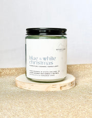 BLUE & WHITE CHRISTMAS CANDLE