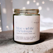 BLUE & WHITE CHRISTMAS CANDLE